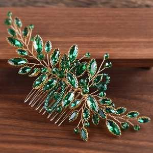 Pettine per Capelli da Sposa Vintage Fatto a Mano Copricapo Sposa Strass Perla Artificiale Botanico Floreale Pettine Laterale Donna