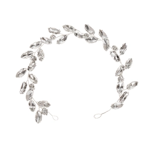 Vigne de cheveux de mariée argentée avec strass marquise en design de branches