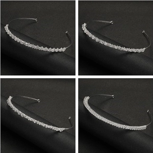 Elegant Silver Alloy Crystal Rhinestone Bridal Headband For Wedding Hair Accessories Handmade Sparkly Headpiece For Women