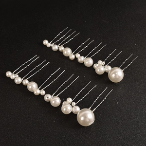 Épingles à Cheveux de Mariée en Künstliche Perles Faites à la Main Alliage en Forme de U Accessoires de Coiffure Mariage pour Femmes