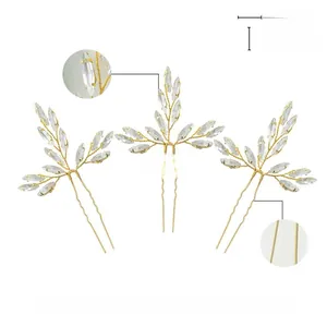 Détails des épingles à cheveux en U avec cristaux et dimensions pour coiffure de mariée