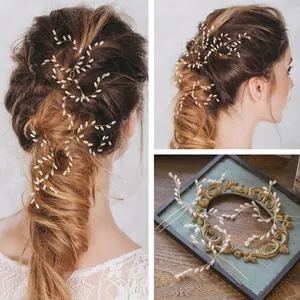 Forcine per Capelli con Künstliche Perle da Sposa Fatte a Mano Bastoncini per Capelli a U Oro Accessori per Capelli da Sposa Floreali per Donna Festa Banchetto
