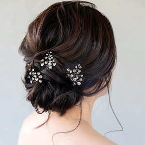 Pics à Cheveux en Forme de U Faits à la Main Mariée Mariage Strass Or Pics à Cheveux pour Femmes Accessoires de Cheveux