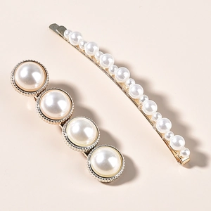 Élégant Ensemble de Barrettes à Cheveux en Alliage d'Or et Künstliche Perles d'Imitation Pour Femmes Bijoux de Cheveux Minimalistes Français
