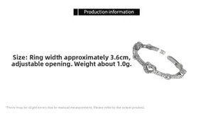 Detail showing an adjustable silver heart ring with 3.6mm width and 1.0g weight