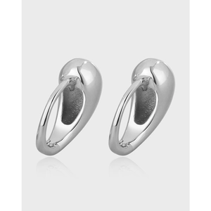 Minimalist Copper Water Drop Ear Buckle Earrings For Women High Polished Geometric Huggie Hoop Earrings Daily Jewelry Gift