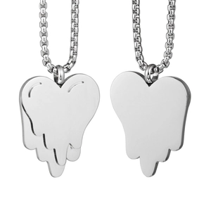 Collana con Pendente a Cuore in Fusione Unisex in Acciaio Inossidabile Con Catena Box Gioielli a Cuore Fluido Hip Hop per Uomo Donna Oro Argento