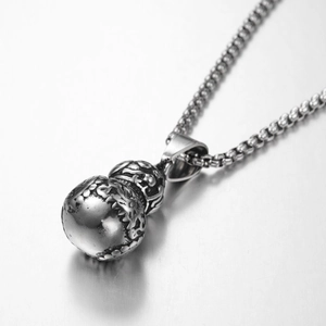 Vintage Edelstahl Flaschenkürbis Wu Lou Anhänger Halskette Für Herren Damen Hip-Hop Totem Geprägt Retro Punk Modeschmuck Zubehör