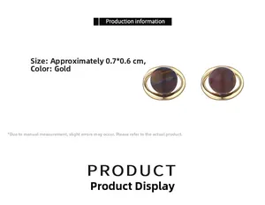 Détails de taille pour boucles d'oreilles planète en oeil de tigre mesurant 0,7x0,6 cm
