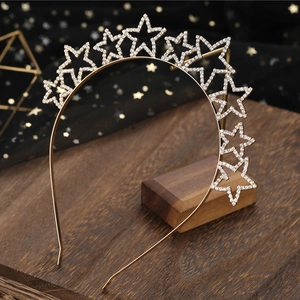 Dolce Cerchietto a Stella con Strass Stile Coreano Corona Accessorio per Capelli Elegante Cerchietto in Lega e Cristallo per Donna Matrimonio Compleanno Festa