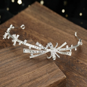 Luxury Silver Alloy Rhinestone Bridal Crown Tiara For Women Wedding Birthday Party Gift Elegant Hair Accessories Headband