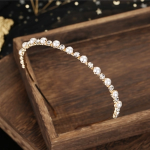 Cerchietto con Künstliche Perle e Strass in Lega Minimalista Corona da Sposa per Matrimonio Damigella Festa Quotidiano Donna Gioielli per Capelli