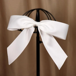 Large Satin Bow Hair Clip Elegant Wedding Bridal Headwear Ribbon Hairpin For Women Party Hair Accessories