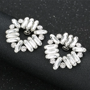 Luxury Alloy Rhinestone Flower Shoe Buckles For Wedding Bridal Shoes Removable Sparkling Shoe Clips Accessories For Women