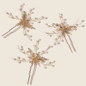 Vintage Gold Leaf Bridal U Shaped Hair Pins Handmade Alloy Artificial Pearl Hair Sticks For Wedding Party Women Jewelry Accessories
