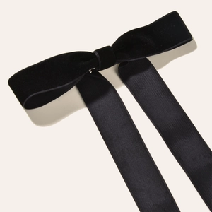 Elegant wine red velvet hair bow clip with long satin ribbons for bridal wedding accessory
