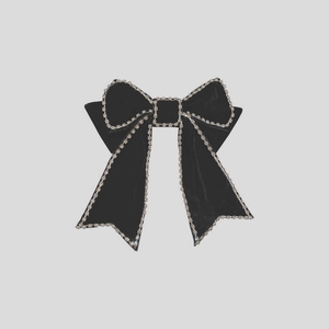 Elegant black velvet bow hair clip with sparkling silver rhinestone trim for a retro look