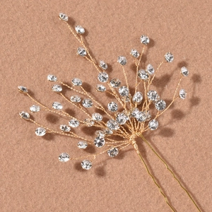 Fourche à Cheveux Mariée Strass en Forme de U Alliage Fil Métallique Branche Épingle à Cheveux Pour Fête Banquet Bijoux Femme