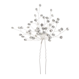 Épingles à cheveux de mariée en argent avec strass brillants et design de branches élégant