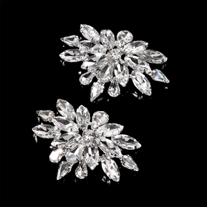 Elegant crystal horse eye rhinestone shoe clips for bridal high heels decoration