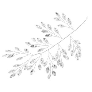 Silver bridal hair vine with marquise crystal leaves for wedding hairstyles and parties