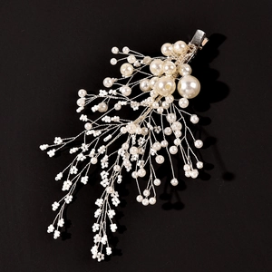 Barrette à cheveux de mariée avec pampilles de perles pour coiffures de mariage
