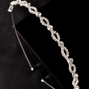 Elegant Infinity Bridal Wedding Hairband For Women Alloy Rhinestone Headpiece Minimalist Fashion Jewelry Hair Accessories
