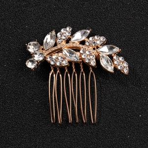 Pettine per Capelli da Sposa con Foglia in Strass Minimalista in Lega di Cristallo Accessori per Capelli da Matrimonio Donna Gioielli per Banchetti
