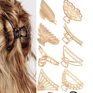 Pince à Cheveux Métal Or Pince Requin Alliage Géométrique Évidée Barrette à Cheveux Tenue Forte Grande Petite Taille Accessoires Femmes