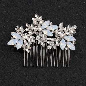 Peigne à Cheveux Elégant en Alliage avec Fleurs en Strass et Künstliche Perles d'Imitation Bijou de Tête Mariée Vintage pour Mariage Femme