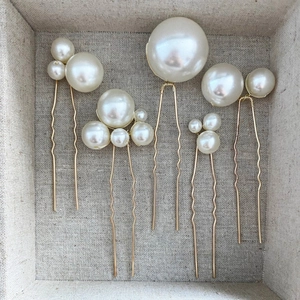 Elegant Faux Artificial Pearl U-Shaped Hair Pins Gold Alloy Metal Hair Sticks For Wedding Party Bridal Hair Jewelry Accessories