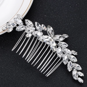 Elegante Pettine per Capelli da Sposa in Lega con Strass a Marchesa e Fiori Accessori per Capelli Donna Oro Argento Verde