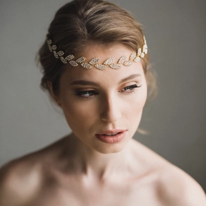 Lussuosa Vite per Capelli da Sposa in Lega con Strass Foglia Copricapo da Sposa Doppio Pettine per Capelli Gioielli Donna Festa
