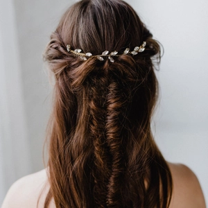 Bridal Wedding Hair Comb Rhinestone Leaf Gold Silver Plated Alloy Hair Vine Accessories For Women Banquet Party Jewelry