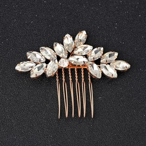 Elegante Pettine per Capelli in Lega con Strass Marquise a Foglia per Donna Matrimonio Festa Pettine Laterale Sposa Gioielli
