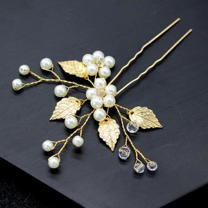 Épingle à Cheveux en Alliage de Künstliche Perles Faite à la Main Bijoux de Mariage Mariée Or Argent Strass Accessoires Cheveux Femme Fête