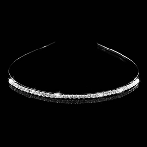 Minimalist Alloy Rhinestone Headband Elegant Sparkly Wedding Hair Hoop Bridal Party Shiny Silver Gold Hair Accessories Jewelry
