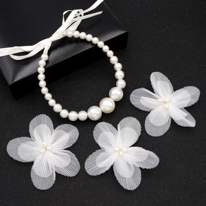 Serre-Tête De Mariage En Künstliche Perle Et Alliage Style Coréen Avec Ensemble De Pinces À Cheveux Fleur Accessoires De Fête Élégants Blancs