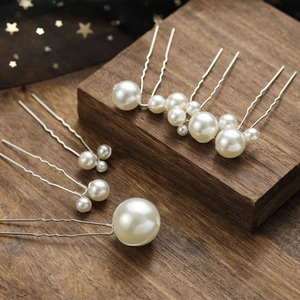 Épingles à Cheveux de Mariée Künstliche Perles en Forme de U Or Argent Alliage Métal Mariage Barrettes Pour Femmes Bijoux de Cheveux