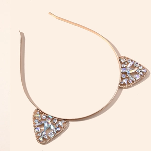 Serre-tête oreilles de chat en or rose avec strass brillants pour fêtes et cadeaux