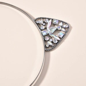 Serre-tête oreilles de chat scintillant avec strass AB et monture en alliage