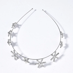 Elegant bridal silver star headband with sparkling crystals for wedding hair styling