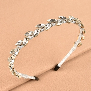 Luxus Marquise Kristall Braut Haarreif Handgefertigt Drahtumwickelt Hochzeit Haarschmuck Für Damen Party Eleganter Haarreifen