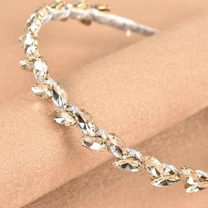 Luxuriöser Braut-Haarreif mit marquise-geschliffenen Kristallen in Champagnerfarben