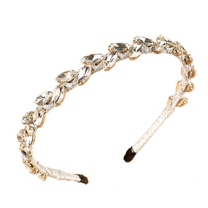 Eleganter Braut-Haarreif mit marquise-geschliffenen Glaskristallen auf Silberdraht