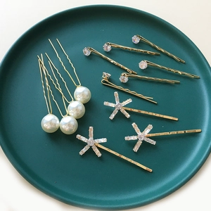Élégant Alliage Künstliche Perle Zircon Barrette Épingle à Cheveux Combinaison Étoile Fleur Flocon de Neige Accessoires de Mariage Mariée Fête Pour Femmes