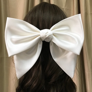 Accessoire Cheveux Mariage Mariée Grand Nœud en Satin Blanc Pince à Cheveux Élégante Épingle à Ruban Surdimensionnée Femme
