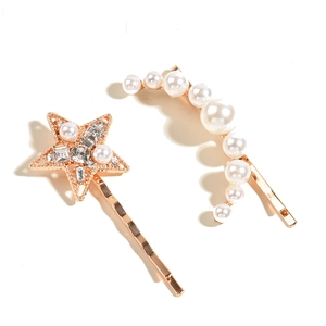 Barrettes de mariée étoiles et lune ornées de perles et de cristaux scintillants