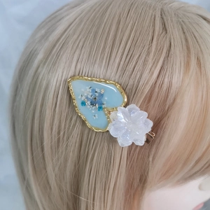 Handmade Resin Dried Flower Heart Hair Clip Alloy Duckbill Clip Sweet Fresh Style Hair Accessories For Women Girls Decorative Gift