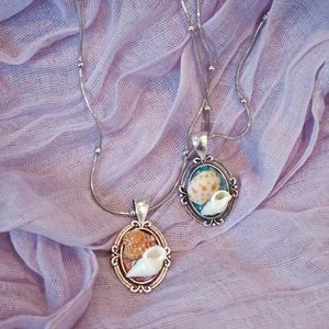 Vintage Handmade Shell Conch Pendant Necklace Stainless Steel Snake Chain Retro Ethnic Ocean Theme Fashion Jewelry For Women